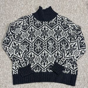 H&M Black and White Patterned Women's Sweater